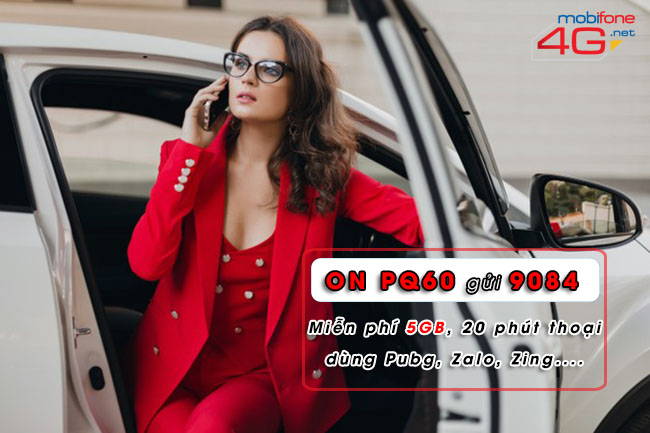 GÓI PQ60 MOBIFONE ƯU ĐÃI 5GB, 20 PHÚT GỌI, FREE DATA PUBG, ZALO, ZING…